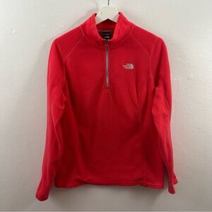 2/$20 The North Face Red 1/4 Fleece Long Sleeve Pullover Jacket Women's L